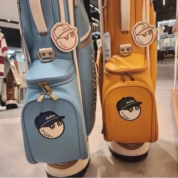 MALBON GOLF Caddy Bag Blue Yellow Waterproof and Portable - Picture 3 of 6